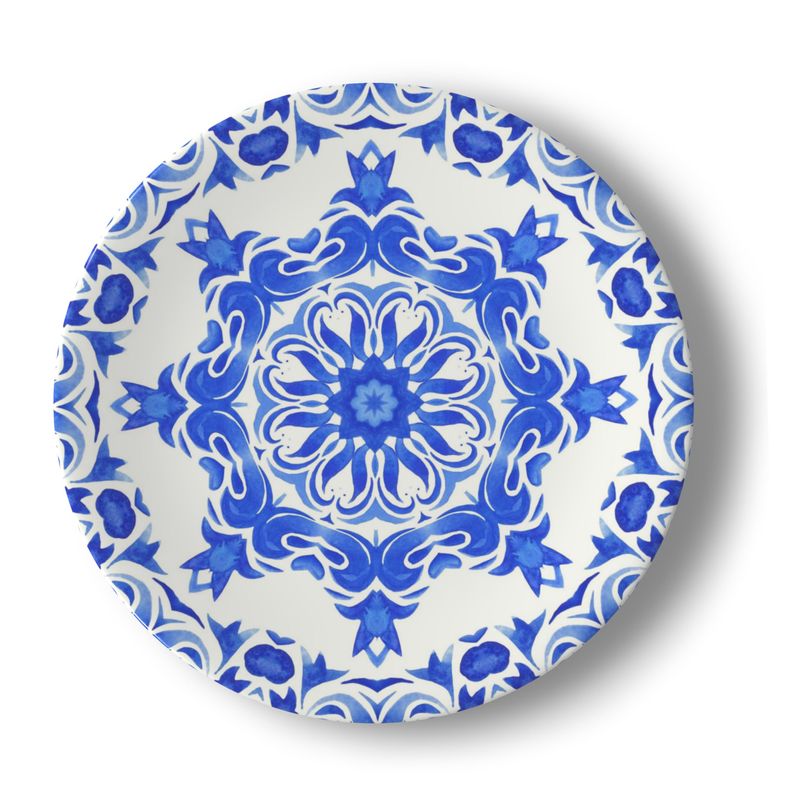 Cobalt Lattice Porcelain Plate