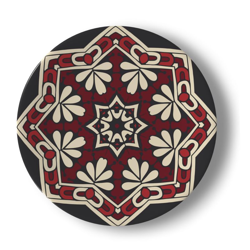 Crimson Mosaic Porcelain Plate