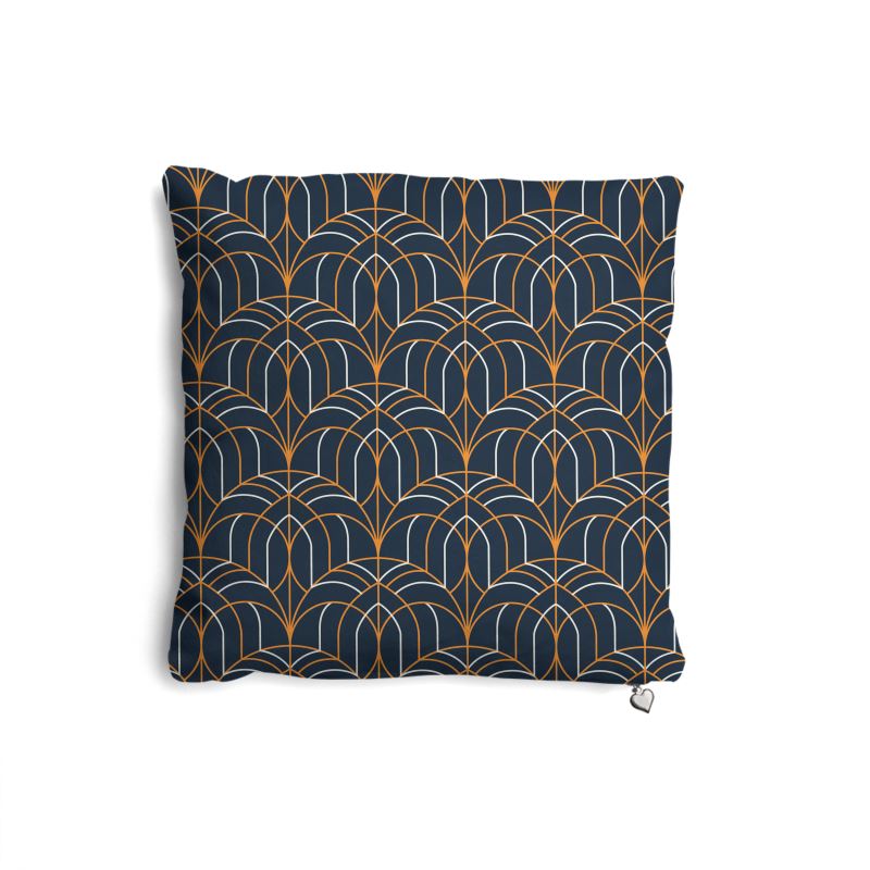 Sapphire Elegance Art Deco Cushion