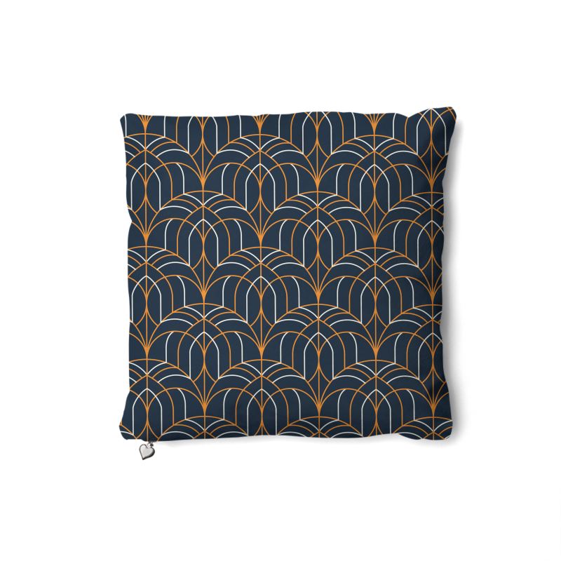 Sapphire Elegance Art Deco Cushion