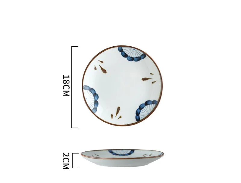 Japanese Vintage Ceramic Dinner Plate