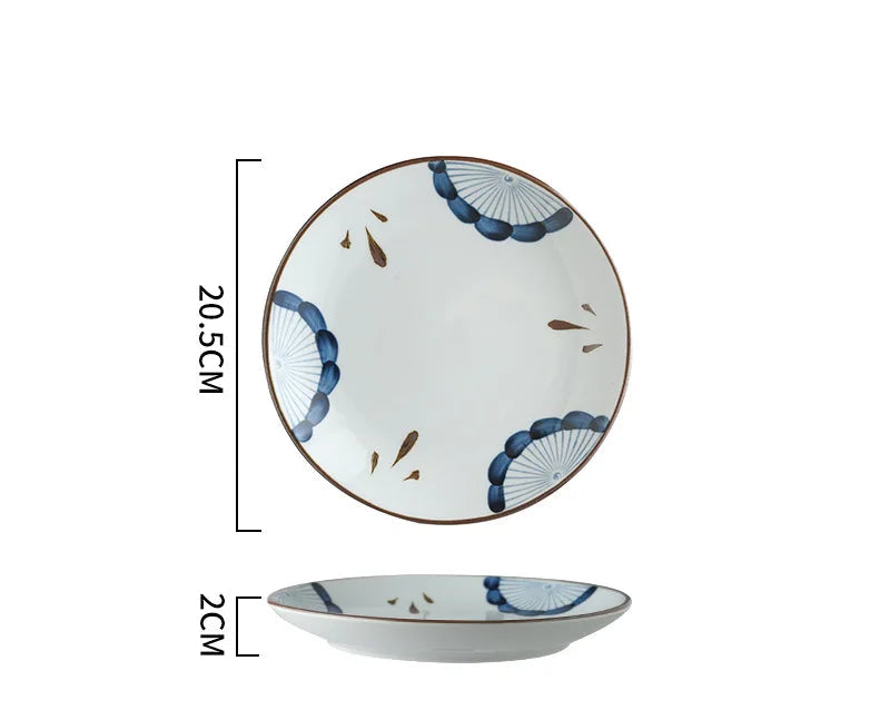 Japanese Vintage Ceramic Dinner Plate