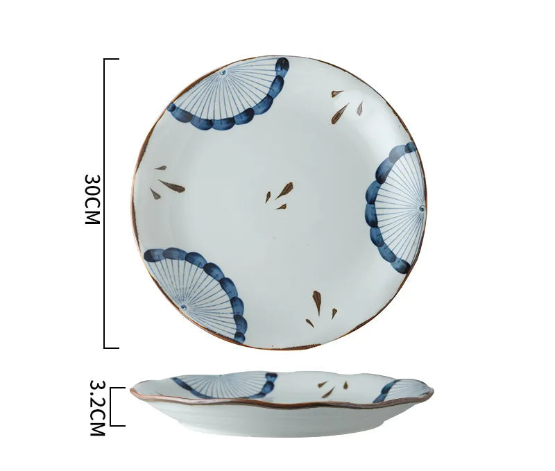 Japanese Vintage Ceramic Dinner Plate