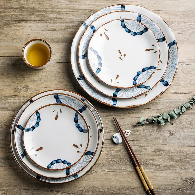 Japanese Vintage Ceramic Dinner Plate