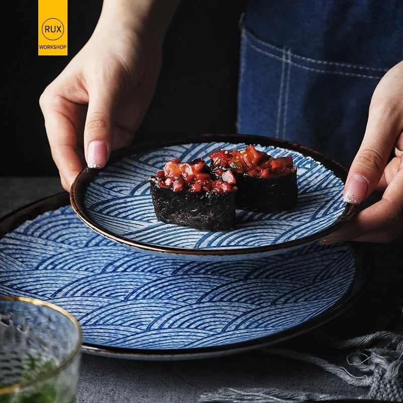 Aegean Wave Ceramic Plate Set