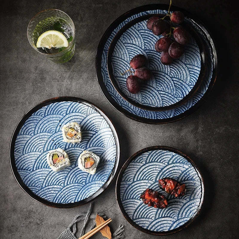 Aegean Wave Ceramic Plate Set