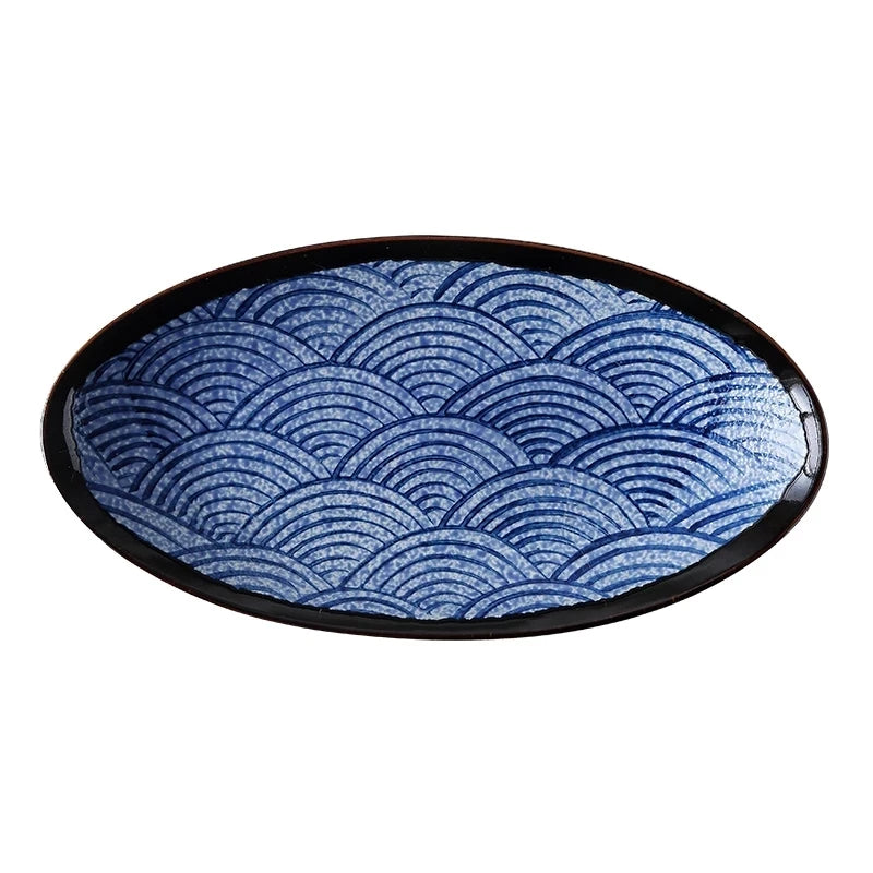 Aegean Wave Oval Serving Bowl