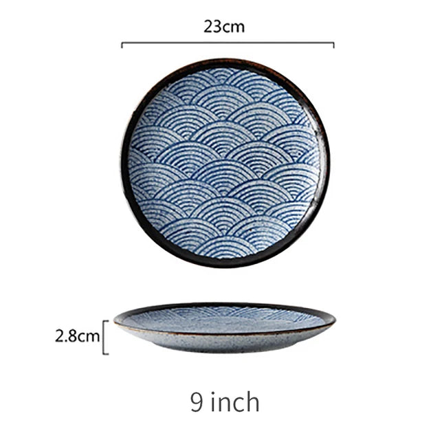 Aegean Wave Ceramic Plate Set