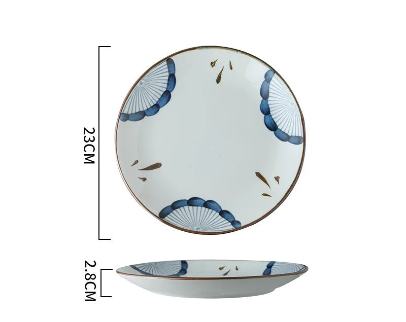 Japanese Vintage Ceramic Dinner Plate