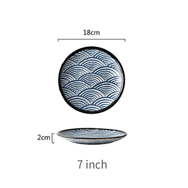 Aegean Wave Ceramic Plate Set