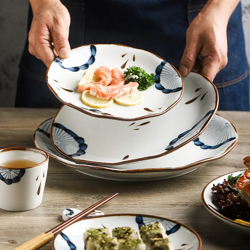 Japanese Vintage Ceramic Dinner Plate