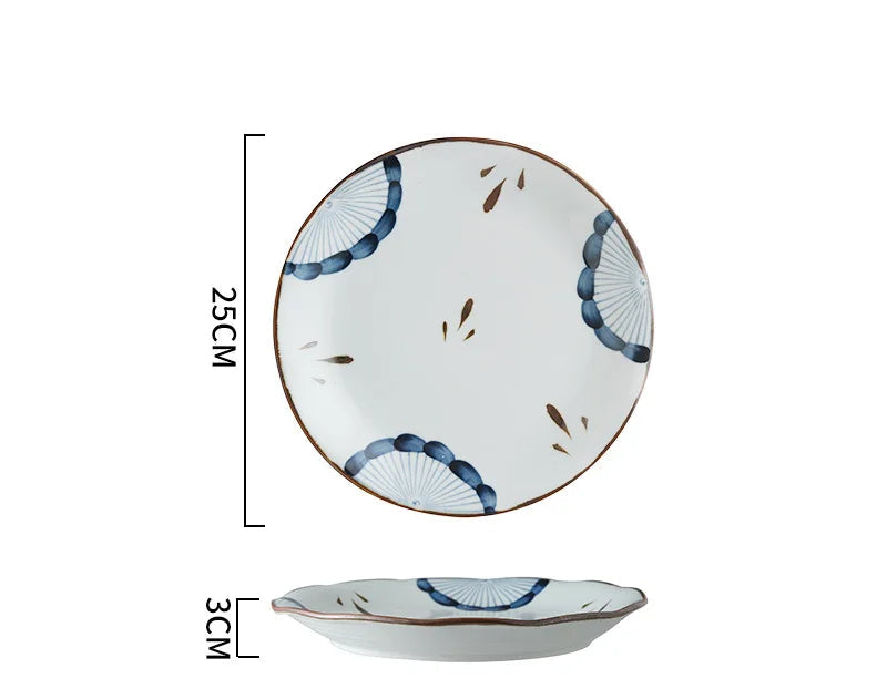 Japanese Vintage Ceramic Dinner Plate