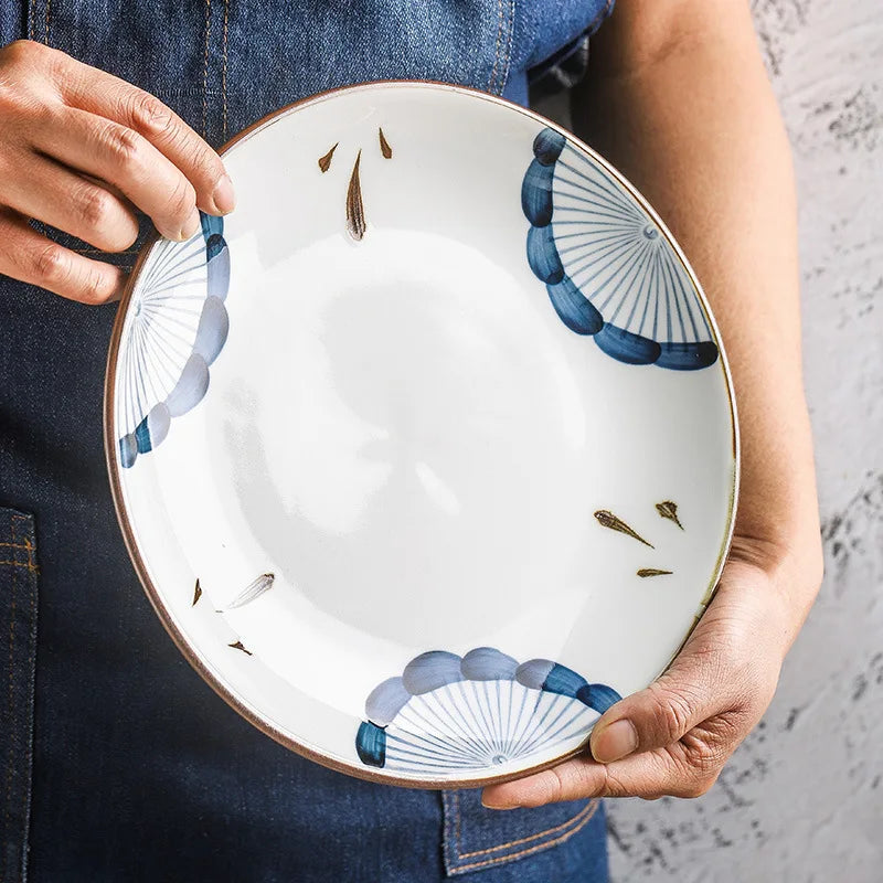 Japanese Vintage Ceramic Dinner Plate