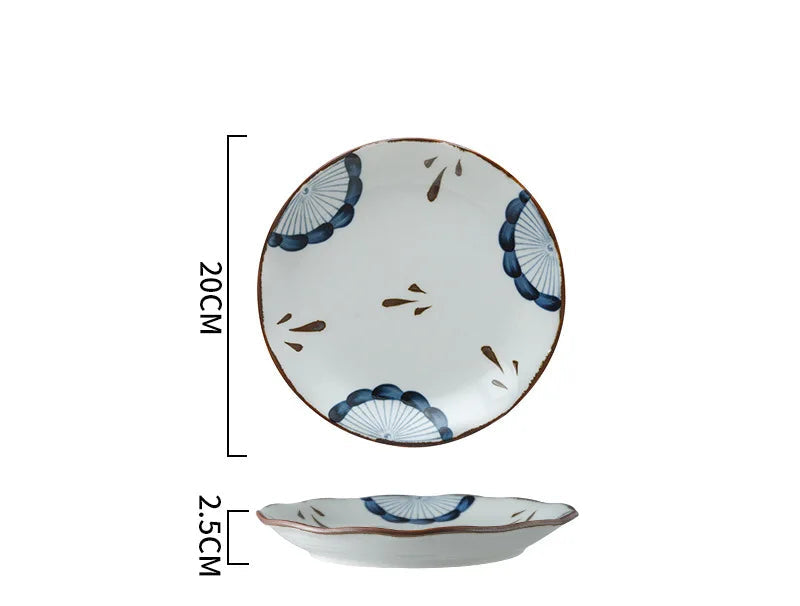 Japanese Vintage Ceramic Dinner Plate