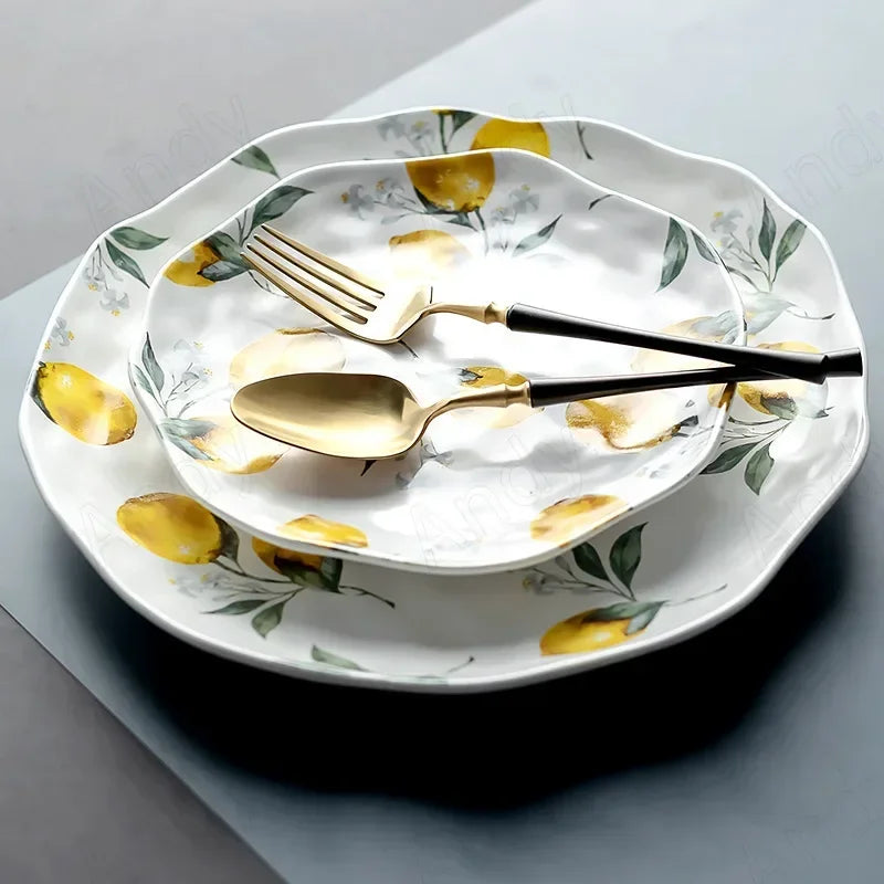 Amalfi Lemon Stoneware Plate Set