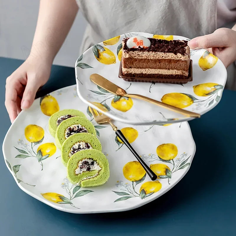 Amalfi Lemon Stoneware Plate Set