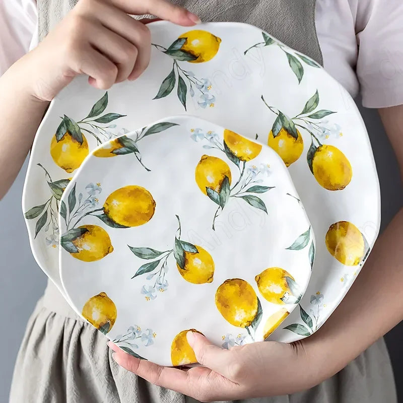 Amalfi Lemon Stoneware Plate Set