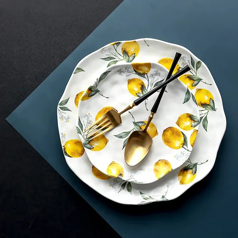 Amalfi Lemon Stoneware Plate Set